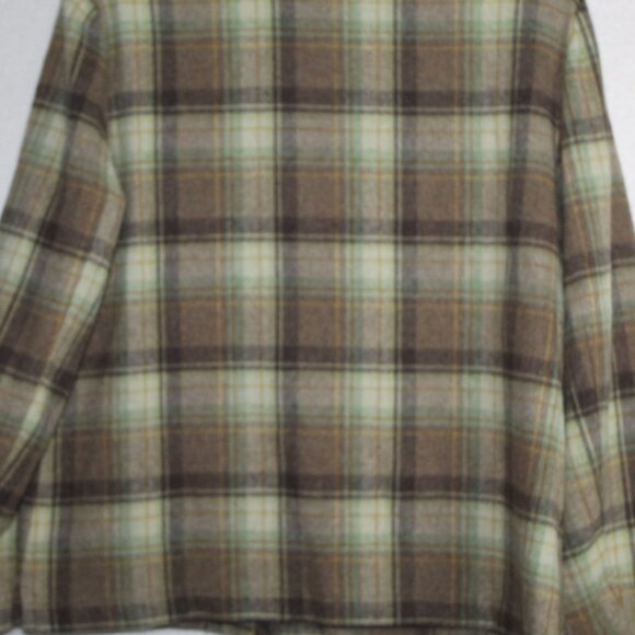 Vintage 90s Evan Picone womens jacket size 16 green plaid wool blend 70s style - Picture 8 of 10